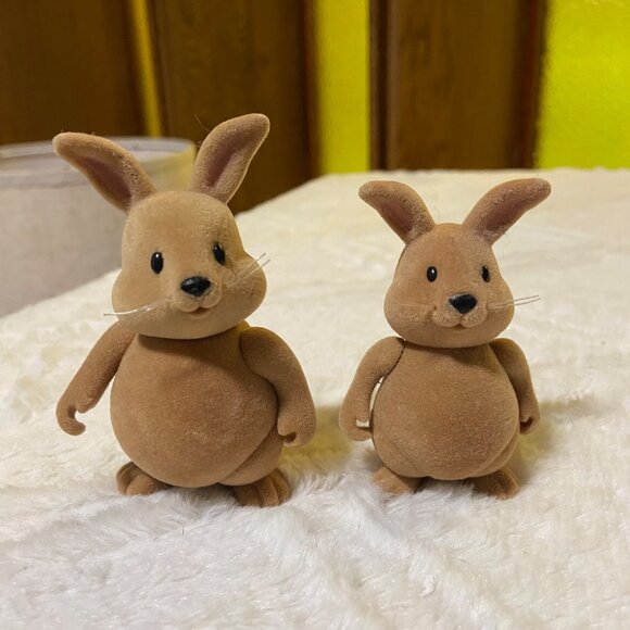 Calico Critters Lil L'il Woodzeez COTTONBALL Bunny Family Lot of 4 - Picture 2 of 4